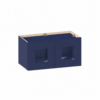 Azul Marino - Gabinete de Pared con Puerta de Vidrio de 24"An. × 12"Al.