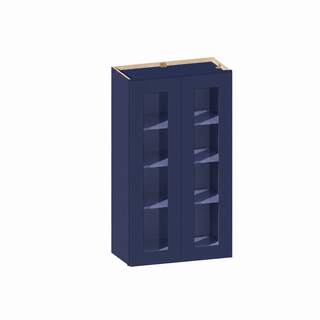 Azul Marino - Armario de pared con puerta de cristal de 24" An. × 42" Al.