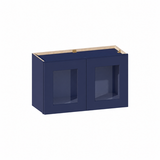 Azul marino - Gabinete de pared con puerta de vidrio de 76.2 cm (30") de ancho x 45.72 cm (18") de alto