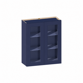 Azul Marino - Mueble de Pared con Puerta de Cristal de 30"An. × 36"Al.