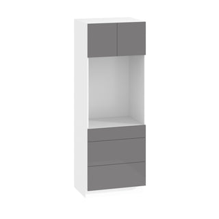 Frameless High-Glossy Gray - 30"W × 84"H Tall Oven Cabinet