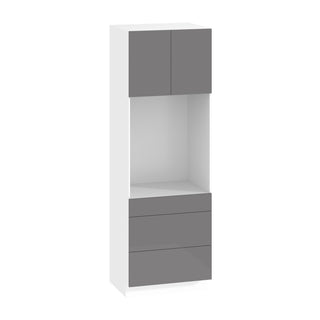 Frameless High-Glossy Gray - 30"W × 90"H Tall Oven Cabinet