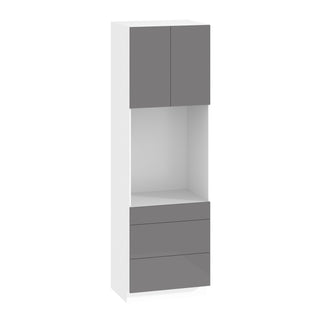 Frameless High-Glossy Gray - 30"W × 96"H Tall Oven Cabinet