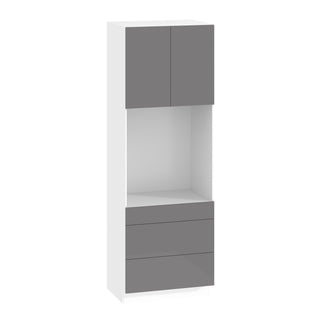 Frameless High-Glossy Gray - 33"W × 96"H Tall Oven Cabinet