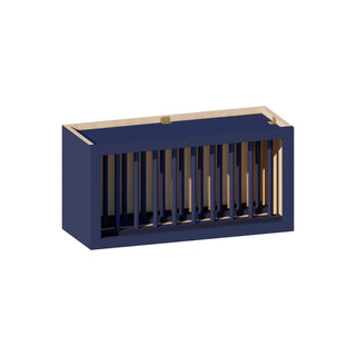 Navy Blue - 30"W × 15"H Plate Rack Wall Cabinet