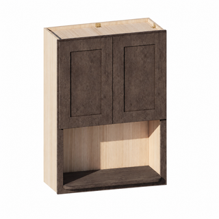 Rustic Wood - 30"W × 42"H Microwave Wall Cabinet