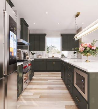 Slim Aston Green - 33"W × 96"H Tall Oven Cabinet