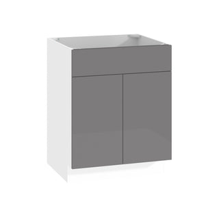 Frameless High-Glossy Gray - 27"W Sink Base Cabinet