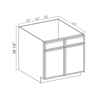 Slim Iron Black - 30"W Sink Base Cabinet