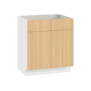 Frameless Oak Blonde - 30"W Sink Base Cabinet