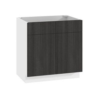 Frameless Oak Shade - 33"W Sink Base Cabinet