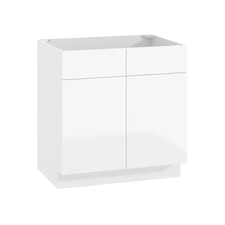 Frameless High-Glossy White - 33"W Sink Base Cabinet
