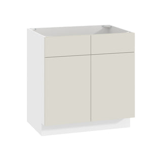 Frameless Matte Ivory - 33"W Sink Base Cabinet