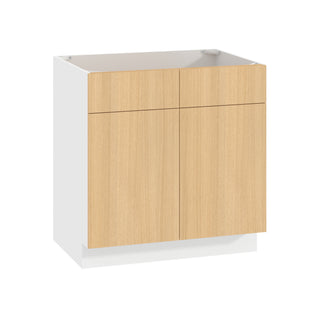 Frameless Oak Blonde - 33"W Sink Base Cabinet