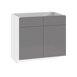 Frameless High-Glossy Gray - 36"W Sink Base Cabinet