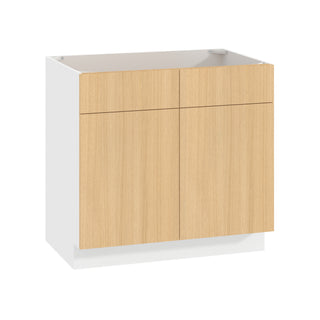 Frameless Oak Blonde - 36"W Sink Base Cabinet