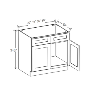 Floral Expresso - 39"W Sink Base Cabinet