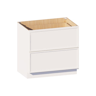 Slim Dove White - 36"W Drawer Base Cabinet
