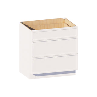 Slim Dove White - 33"W Drawer Base Cabinet