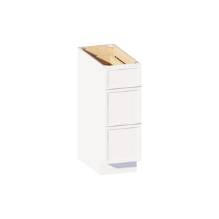 Slim Dove White - 12"W Vanity Drawer Base Cabinet