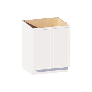 Slim Dove White - 27"W Full-Height Door Base Cabinet