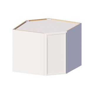 Slim Dove White - 24"W × 30"H Diagonal Corner Wall Cabinet