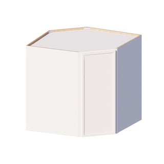 Slim Dove White - 24"W × 36"H Diagonal Corner Wall Cabinet