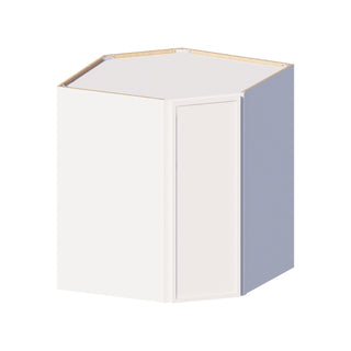 Slim Dove White - 24"W × 42"H Diagonal Corner Wall Cabinet