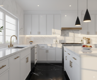Slim Dove White - 36"W Farmhouse Sink Base Cabinet