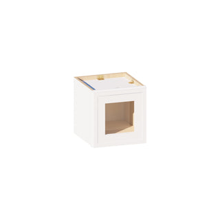 Slim Dove White - 12"W × 12"H Glass-Door Wall Cabinet