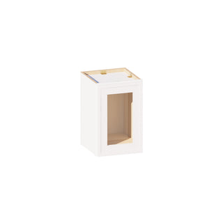 Slim Dove White - 12"W × 18"H Glass-Door Wall Cabinet