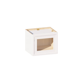 Slim Dove White - 15"W × 12"H Glass-Door Wall Cabinet