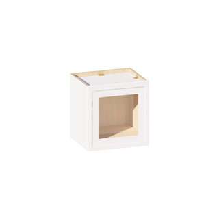 Slim Dove White - 15"W × 15"H Glass-Door Wall Cabinet