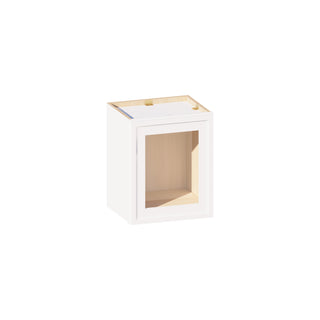 Slim Dove White - 15"W × 18"H Glass-Door Wall Cabinet
