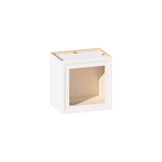 Slim Dove White - 18"W × 18"H Glass-Door Wall Cabinet