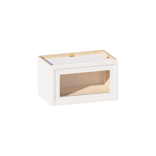 Slim Dove White - 21"W × 12"H Glass-Door Wall Cabinet