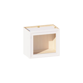 Slim Dove White - 21"W × 18"H Glass-Door Wall Cabinet
