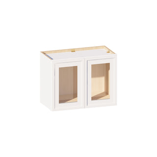 Slim Dove White - 24"W × 18"H Glass-Door Wall Cabinet