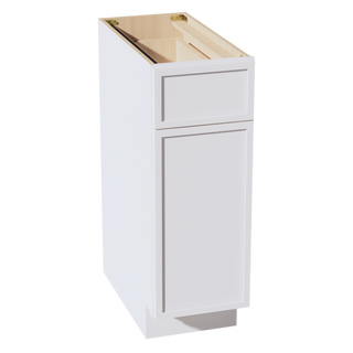 SF-B12: Frost White Slim Shaker 12" 1 Drawer 1 Door Standard Base Cabinet