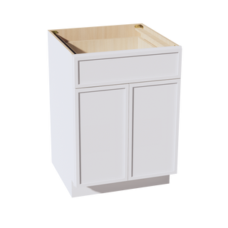 SF-B24: Frost White Slim Shaker 24" 1 Drawer 2 Doors Standard Base Cabinet