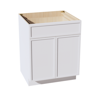 SF-B27: Frost White Slim Shaker 27" 1 Drawer 2 Doors Standard Base Cabinet