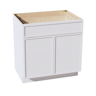 SF-B33: Frost White Slim Shaker 33" 1 Drawer 2 Doors Standard Base Cabinet