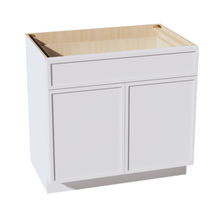 SF-B36: Frost White Slim Shaker 36" 1 Drawer 2 Doors Standard Base Cabinet