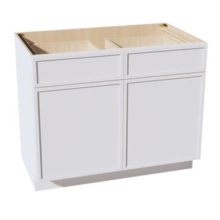 SF-B42: Frost White Slim Shaker 42" 2 Drawers 2 Doors Standard Base Cabinet