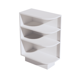 SF-BES12L: Frost White Slim Shaker 12" 4 Shelves End Shelf Corner Base Cabinets (Left Open)