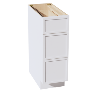 SF-DB12: Frost White Slim Shaker 12" 3 Drawers Base Cabinet