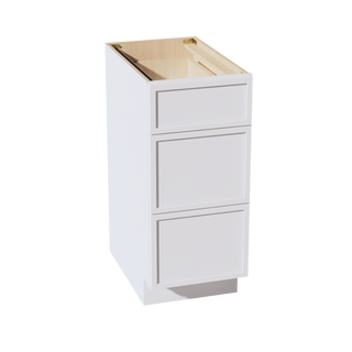 SF-DB15: Frost White Slim Shaker 15" 3 Drawers Base Cabinet