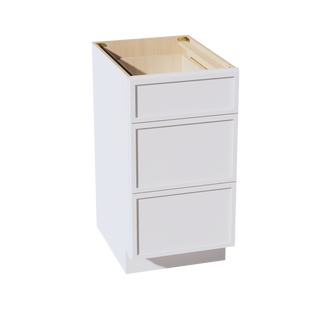 SF-DB18: Frost White Slim Shaker 18" 3 Drawers Base Cabinet