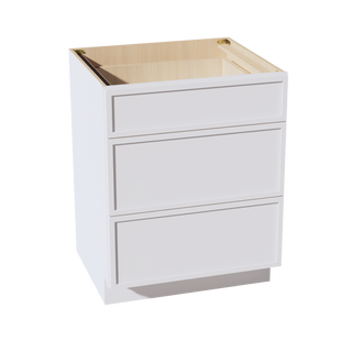 SF-DB27: Frost White Slim Shaker 27" 3 Drawers Base Cabinet