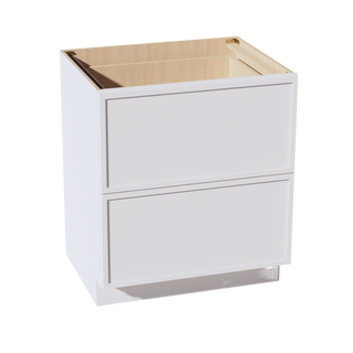 SF-DB30-2: Frost White Slim Shaker 30" 2 Drawers Base Cabinet